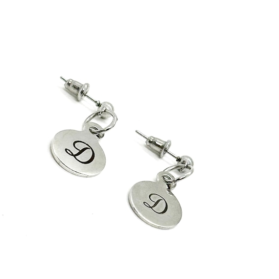 Initial Charm Earrings, Personalized Gifts, Personalized Jewelry, Daughter, Wife, Mom, Granddaughter, Girlfriend Gift, Gift For Her