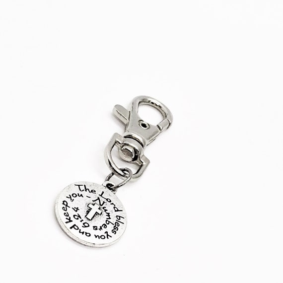 Scripture Gift, The Lord Bless You And Keep You Clip On Charm, Numbers 6 24, Cross Charm, Scripture Quote, Scripture Blessing, Blessing Gift