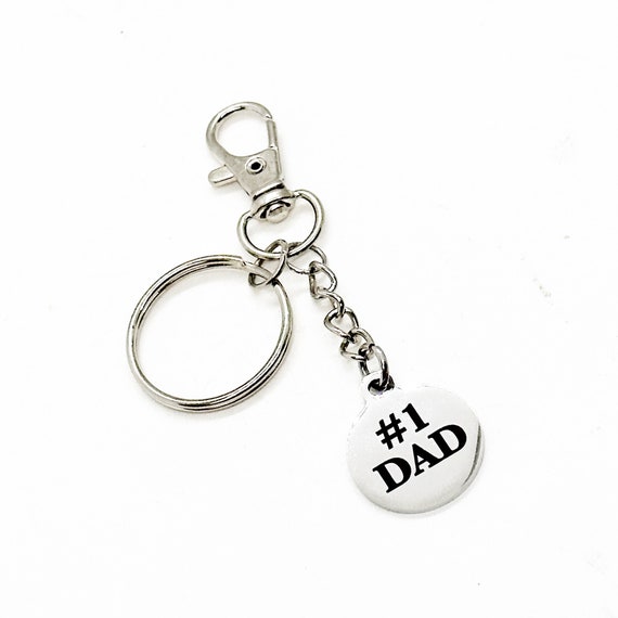 Number One Dad Clip On Charm Keychain, Dad Gift, Fathers Day Gifts, New Daddy, Husband Gift, Gift For Him, No 1 Dad, Father, Gift For Dad