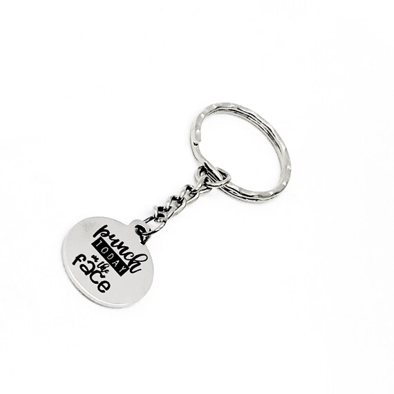 Motivation Gift, Punch Today In The Face Keychain, Motivating Quote, Encouragement Gift, Make It Happen, Entrepreneur Gift