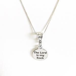 The Lord Is My Rock Scripture Necklace, Psalm 18:2 Bible Verse Jewelry Gift For Her, Scripture Gift, Baptism Gift, Confirmation, Sympathy