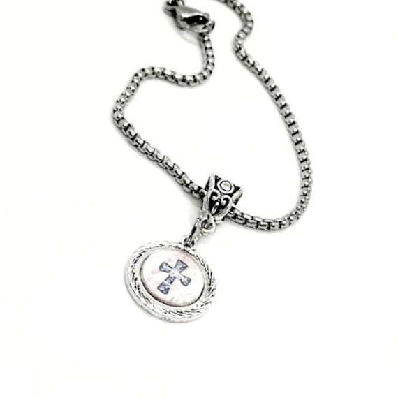 Cross Cabochon Pendant Necklace, Believer Gift, Baptism, Faith, Christian, Gift For Her, Daughter, Sunday School Gift, Pastor's Wife, Sunday