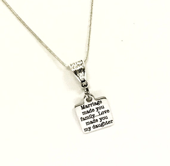 Daughter In Law Necklace Gift, Marriage Made You Family Love Made You My Daugher Silver Necklace, Daughter In Love Gift, Wedding Jewelry