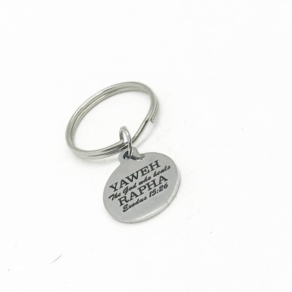 Yaweh Rapha The God Who Heals Charm Keychain, Exodus 15 26, Sickness Sympathy, Healing Prayers, Faith Healing, Scripture Gift, Bible Verse