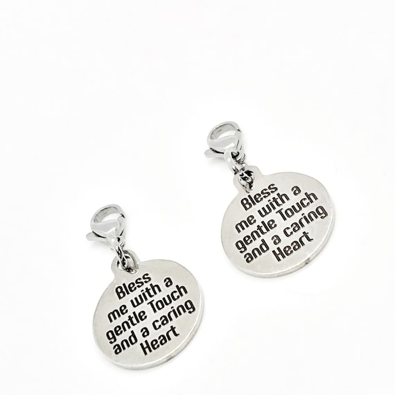 Clip On Charm, Mask Chain Charms, Nurse Prayer Charm, Bless Me With A Gentle Touch And Caring Heart, Nurse Gift, Single Charm or Set