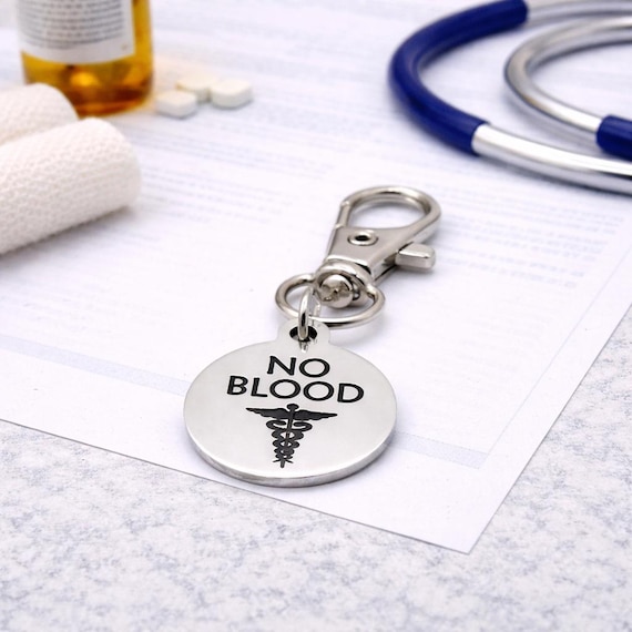 No Blood Medical Alert Clip On Charm