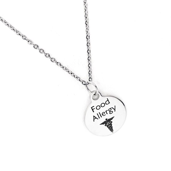 Food Allergy Necklace, Food Allergy Medical Charm, Charm Necklace, Medical Notification Jewelry, Medical Notification Charm Necklace