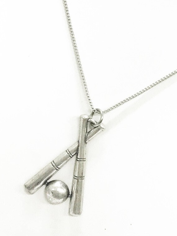 Baseball Necklace, Softball Necklace, Crossed Bat Necklace, Softball Player Gift, Baseball Player Gift, Baseball Fan, Baseball Team Gifts