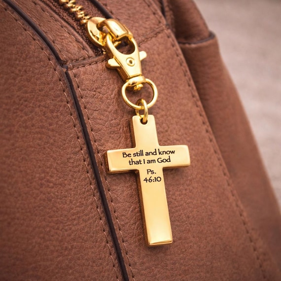 Be Still And Know Gold-Plated Cross Clip On Charm