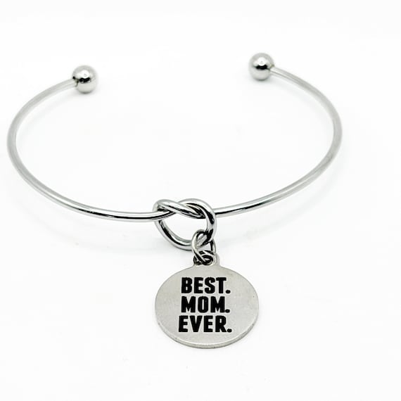 Best Mom Ever Stainless Steel Charm Bracelet