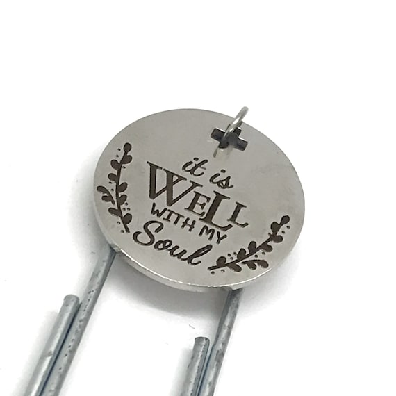 Christian Bookmark, It Is Well With My Soul Bookmark, Christian Gifts, Christian Planner Gift, Planner Accessories, Planner Bookmark