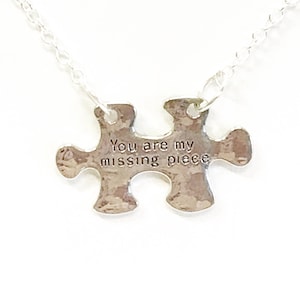 You Are My Missing Piece Connector Puzzle Piece Necklace, Girlfriend Gift, Gift for Daughter, Love Jewelry For Her, Jewelry Gift For Wife
