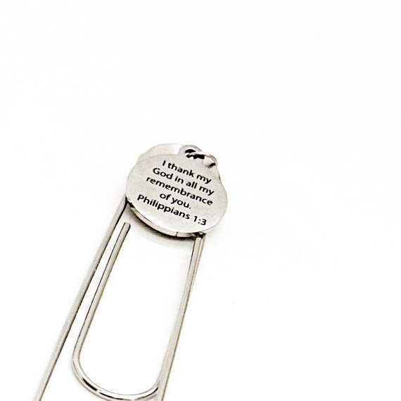 I Thank God For You Charm Bookmark, Philippians 1 3, Bible Bookmark, Pastor Gift, Christian Bookmark, Missionary Gift, Faith Gift, Thankful