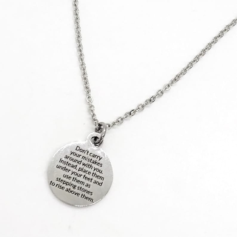 Motivating Quote Stepping Stones Don\u2019t Carry Your Mistakes Encouragement Gift Charm Anklet Moving Forward Encouraging Gift Anklet