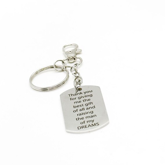 Thank You For Raising The Man Of My Dreams Keychain, Mother In Law Gift, Father In Law Gift, Wedding Gift, Anniversary Gift, Family