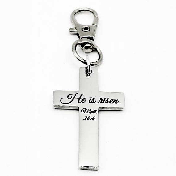He Is Risen Cross Clip Charm Matthew 28 6