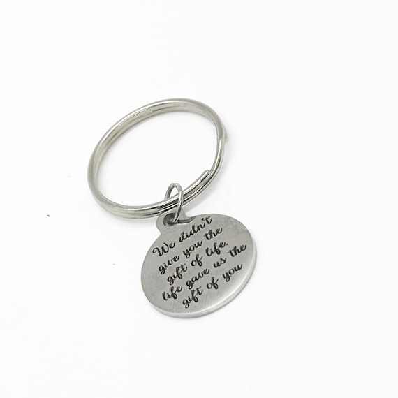 We Didn’t Give You The Gift Of Life Life Gave Us The Gift Of You Charm Keychain, Son In Law Gift, Daughter In law Gift, Son In Love