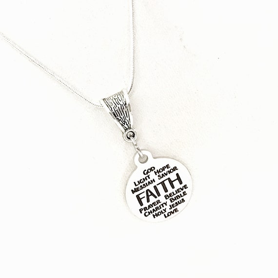 Faith Jewelry, Faith Words Necklace, Faith Gifts, Gift For Daughter, Christian Gift, Christian Jewelry, Gift For Her, Christian Words