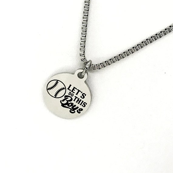 Man Necklace, Baseball Player Necklace, Let’s Do This Boys Necklace, Baseball Son Gift, Son Necklace, Son Motivation Gift