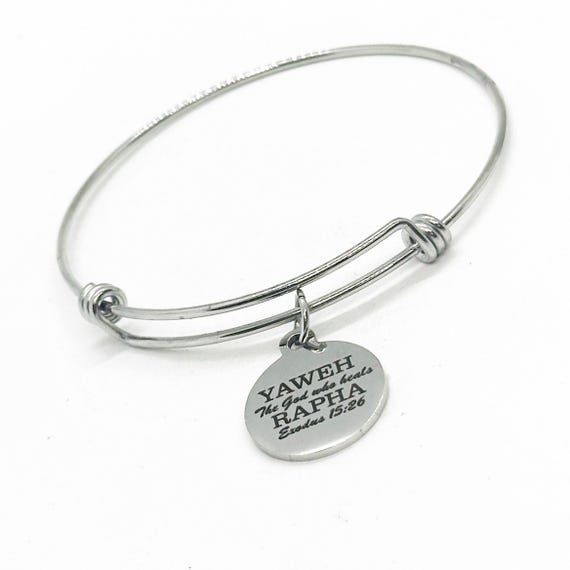 Yaweh Rapha The God Who Heals Charm Bracelet, Exodus 15 26, Scripture Gift, Sickness, Healing, Christian Gift, Faith Jewelry, Bible Verse