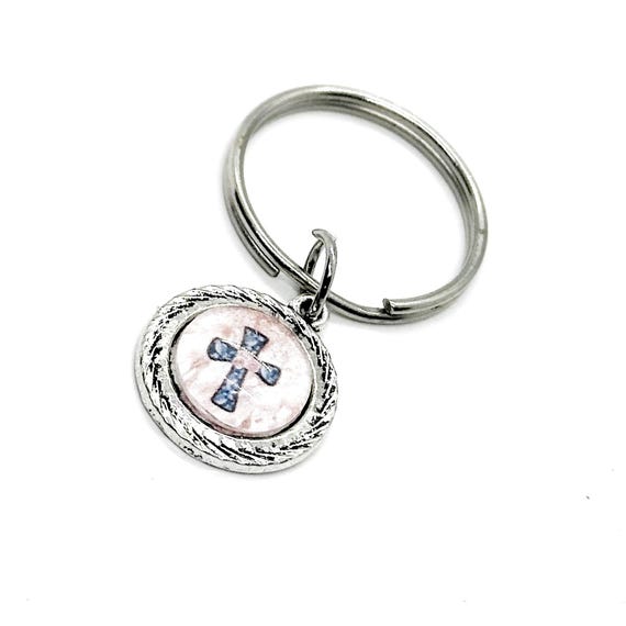 Cross Charm Key Chain, Christian Gift, Christian Key chain, Faith Key chain, John 3 16 Gift, Crosses Charm, Believer Gift, Baptism Gift