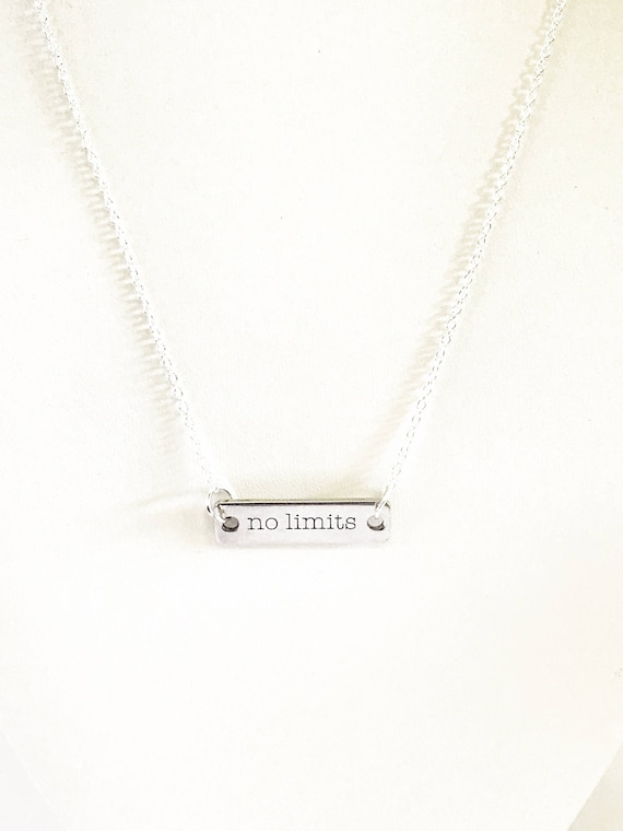 No Limits Connector Bar Necklace, Gift for Daughter, Motivational Jewelry For Her, Achievement Inspirational Necklace Jewelry Gift For Wife