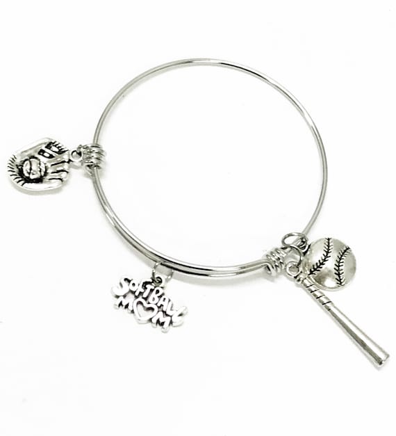 Softball Mom Bracelet, Softball Mom Jewelry, Softball Mom Gifts, Softball Jewelry, Mom Gift, Wife Jewelry, Softball Mom Group, Team Mom