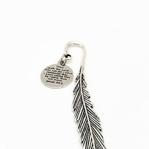 God Had Redeemed You Charm Feather Stem Bookmark, Isaiah 43 1, Faith Gift, Bible Bookmark, Baptism Gift, Salvation Gift, Redemption, Church