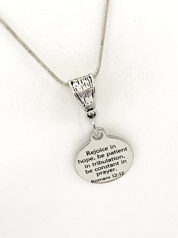 Rejoice In Hope Necklace, Christian Necklace, Scripture Necklace, Scripture Gifts, Christian Jewelry, Christian Gifts For Her, Daughter Gift