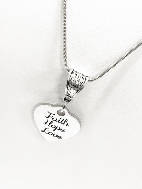 Love Gifts, Faith Hope Love Necklace, Love Jewelry Gifts, Christian Valentines Gifts, 1 Cor 13 Scripture Gifts, Christian Jewelry, 1 Cor 13