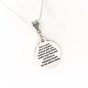 Motivation Gift, Don’t Carry Your Mistakes, Use Them As Stepping Stones,  Necklace Gift,Gift For Her, Motivation Gift, Motivation Jewelry