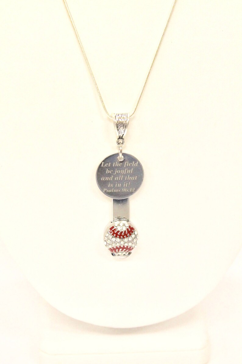 Let the Field Be Joyful Baseball Bible Verse Necklace Psalms Etsy