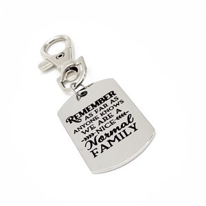 Family Gifts, Remember As Far As Anyone Knows We Are A Nice Normal Family Clip On Charm, Sister Gift, Brother Gift, Family Reunion Gift