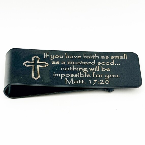 Mustard Seed Faith Black Money Clip