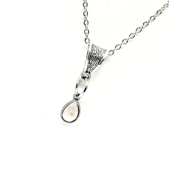 Mustard Seed Silvertone Teardrop Charm Necklace, Matthew 17 20 Bible Verse Necklace, Christian Jewelry, Scripture Gifts, Scripture Necklace