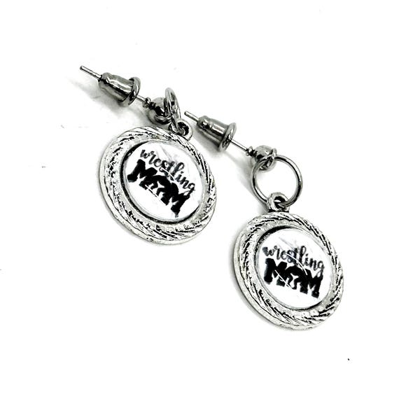 Wrestling Mom Charm Earrings, Wrestling Mom Gifts, Wife, My Son Is A Wrestler, My Favorite Wrestler, Team Moms, Moms Group, Gift For Her