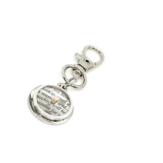 Mustard Seed Scripture Clip On Charm, Matthew 17 20 Charm, Clip On Charm, Purse Charm, Key Chain Charm, Christian Gifts, Scripture Gifts