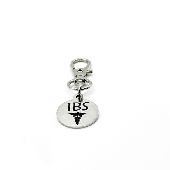 IBS Medical Alert Clip On Charm Stainless Steel Allergy Awareness Accessory