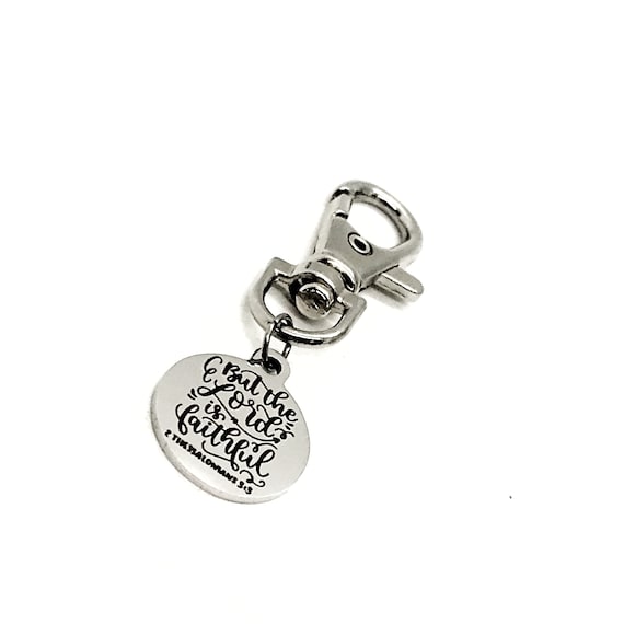 Bag Charm, But The Lord Is Faithful Gift, 2 Thessalonians 3 3 Charm, Christian Gift, Faith Quote, Keychain Charm, Purse Charm