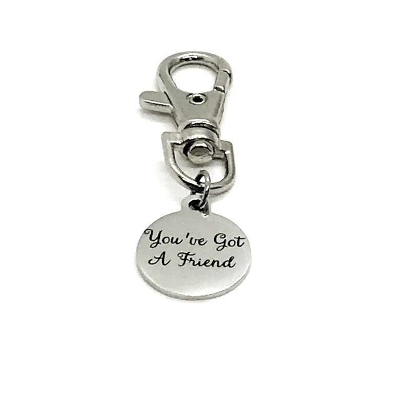 Bag Charm, Youve Got A Friend Bag Clip On Charm, Friendship Gift, Friendship Charm, Keychain Charm, Keychain Clip, Purse Charm, Friend Gift image 2