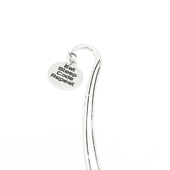 Eat Sleep Code Repeat Charm Bookmark, Computer Science, Coding Gift, Son, Daughter, Boyfriend, Girlfriend, Programmer, Going To College
