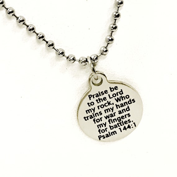 Christian Jewelry, Christian Man Gift, Trains My Hands For War, And My Fingers For Battle, Christian Son Jewelry, Man Jewelry