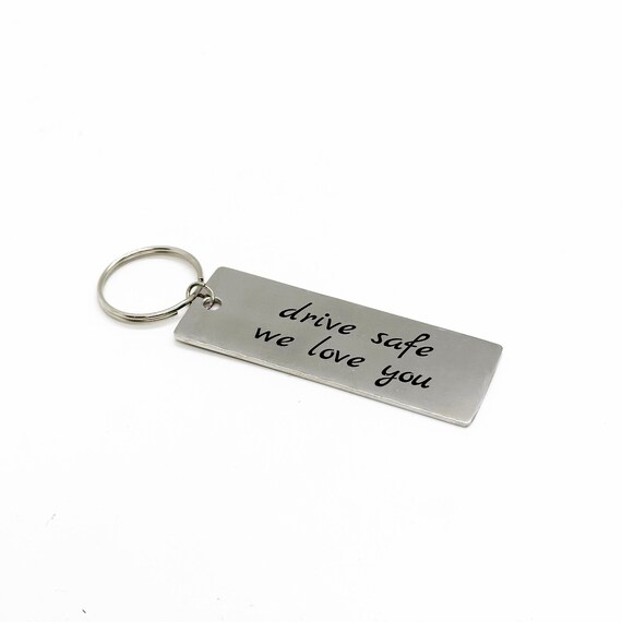Drive Safe We Love You Charm Keychain, Daughter Gift, Son Gift, Granddaughter, Grandson, New Car, New Driver, Gift For Her, Gift For Him