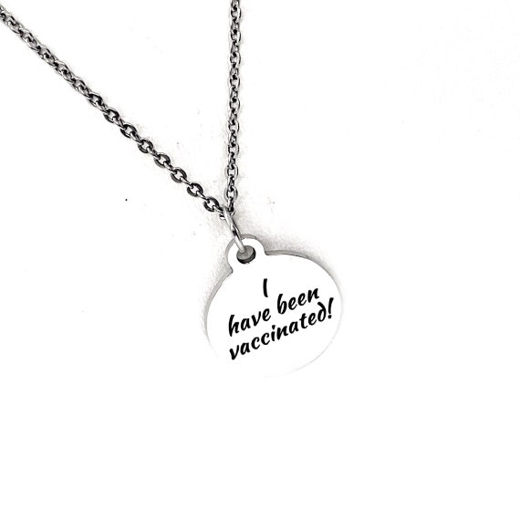 I Have Been Vaccinated Necklace, Vaccination Medical ID, COVID Vaccinated Medical Condition Medical Notification, Medical Condition Necklace