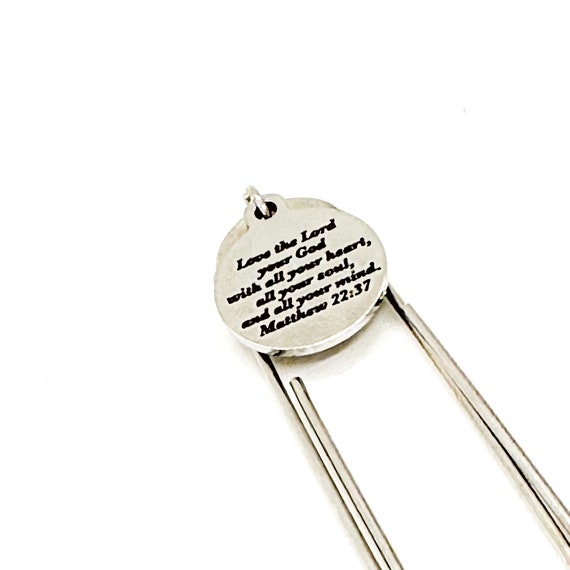 Faith Gift, Love The Lord Your God With All Your Heart Charm Bookmark, Matthew 22 37, Bible Bookmark, Graduation Gift, Scripture Gifts