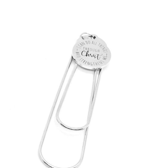 I Can Do All Things Through Christ Who Strengthens Me Stainless Steel Paperclip Bookmark Christian Gift Bible Verse Faith Bookmark