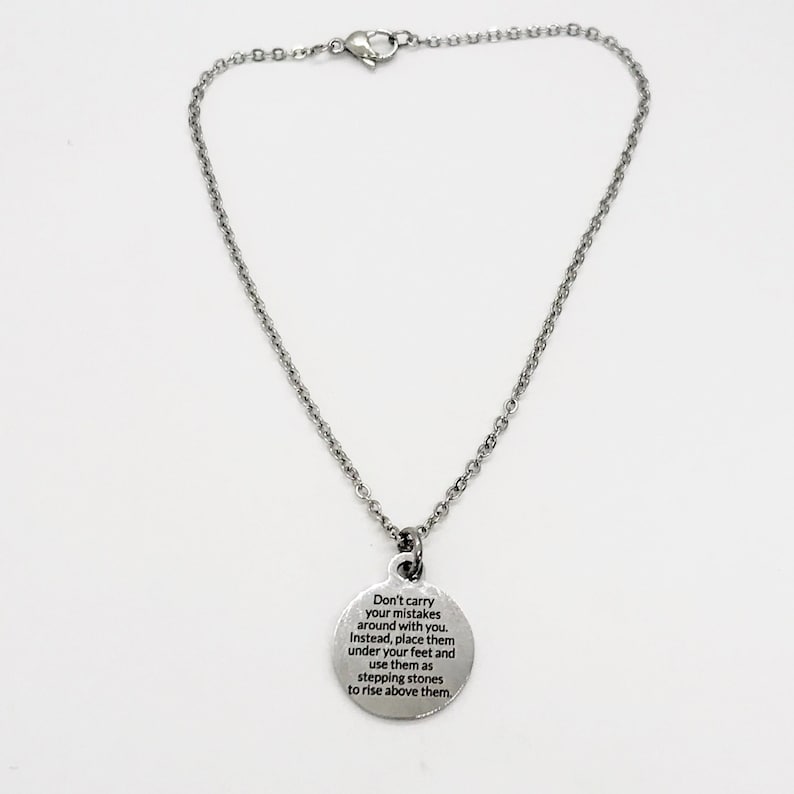Motivating Quote Stepping Stones Don\u2019t Carry Your Mistakes Encouragement Gift Charm Anklet Moving Forward Encouraging Gift Anklet