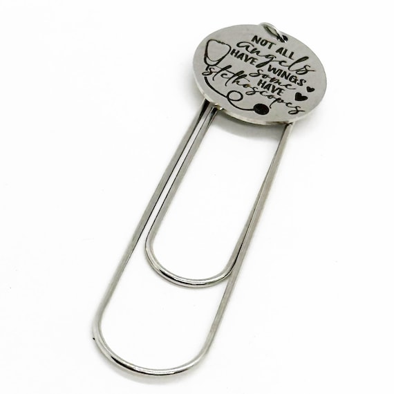 Not All Angels Have Wings Some Have Stethoscopes Charm Bookmark, Medical School Gifts, Nurse Gift, Doctor, Caregiver, Student Gift