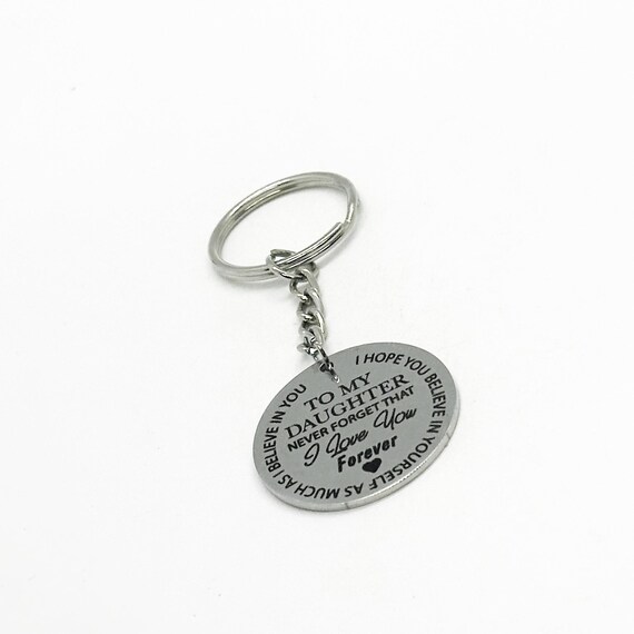 To My Daughter Charm Key Chain, Daughter Gift, Never Forget That I Love You Forever, Gift For Her, Birthday Gift, Going To School, Birthday