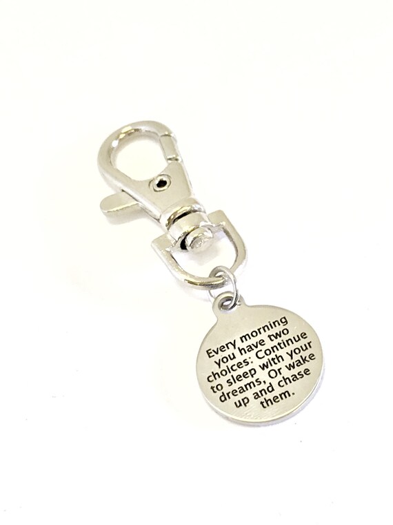 Sports Bag Charm, Every Morning You Have Two Choices, Purse Charm, Bag Tag, Motivational Quote, Direct Sales Team Gifts, Clip On Charm